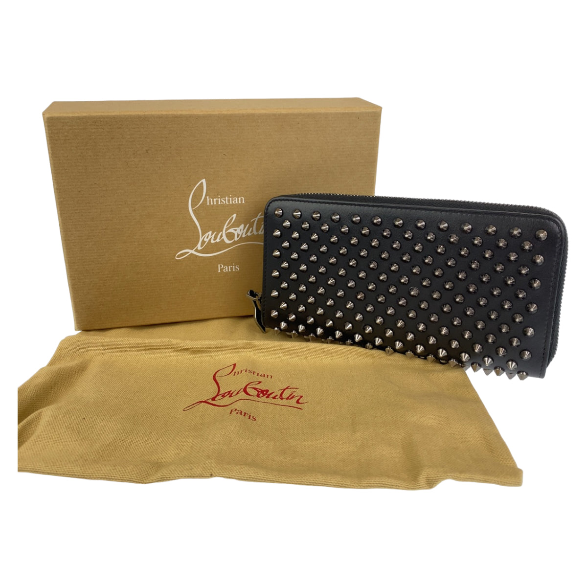 Christian Louboutin Leather Zippy Wallet 402961 in Very Good Condition