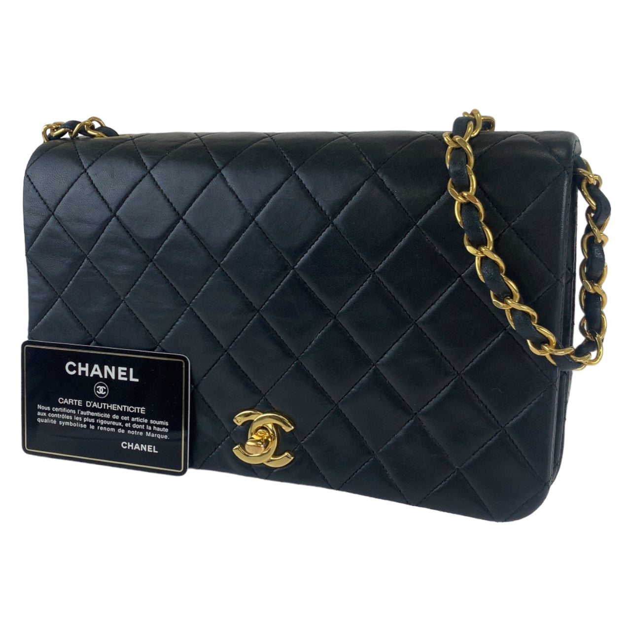 Chanel Vintage Lambskin Matelasse Turnlock Flap Bag