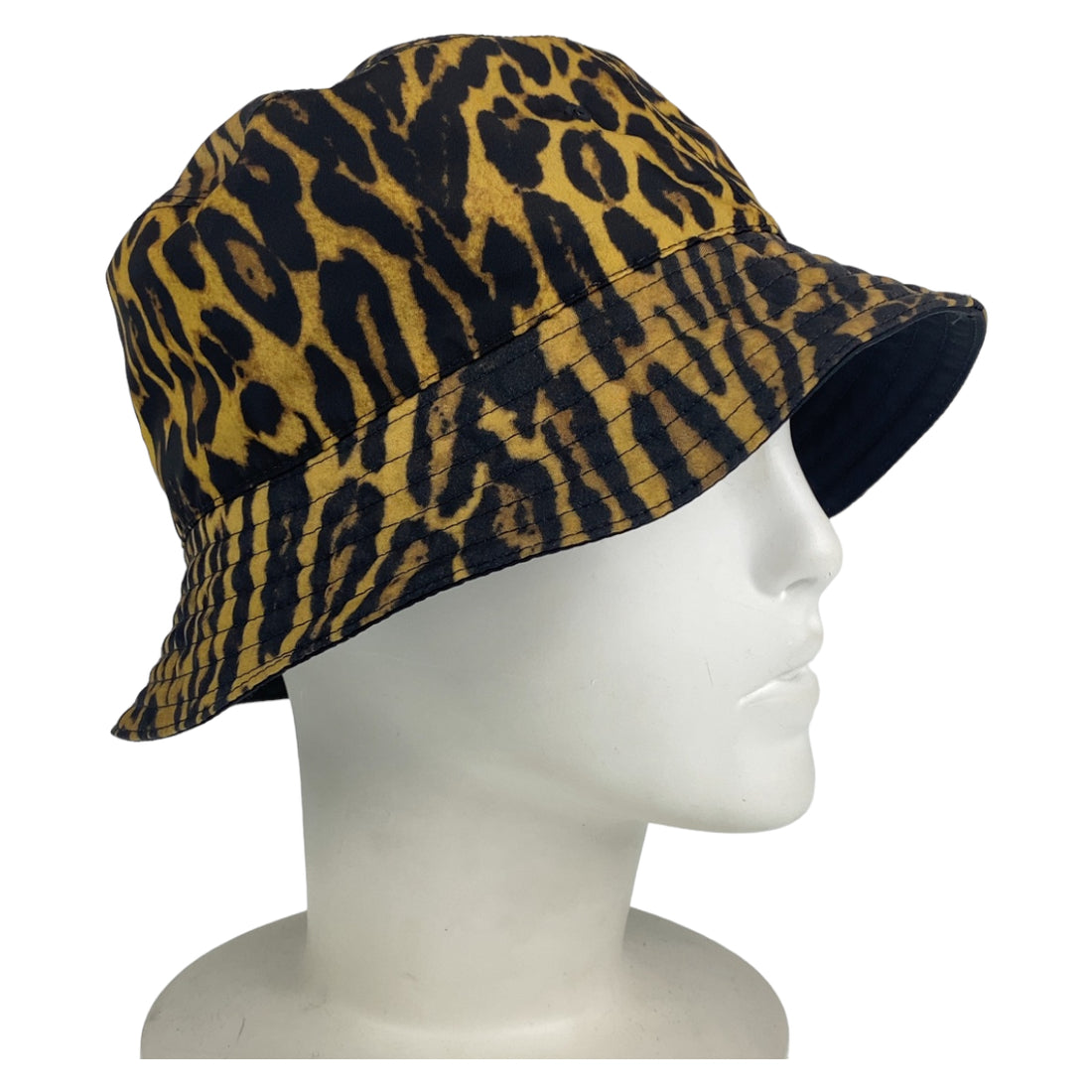 Burberry Leopard Print Brown Black Bucket Hat in Excellent Condition