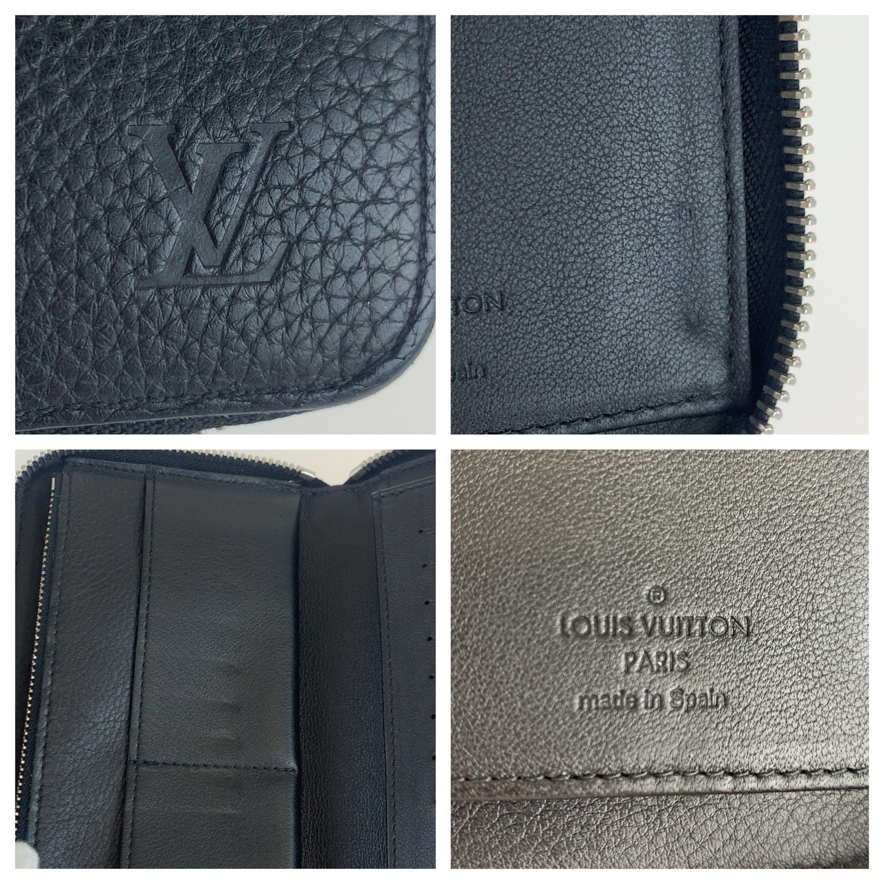 Louis Vuitton Zippy Wallet Black Leather