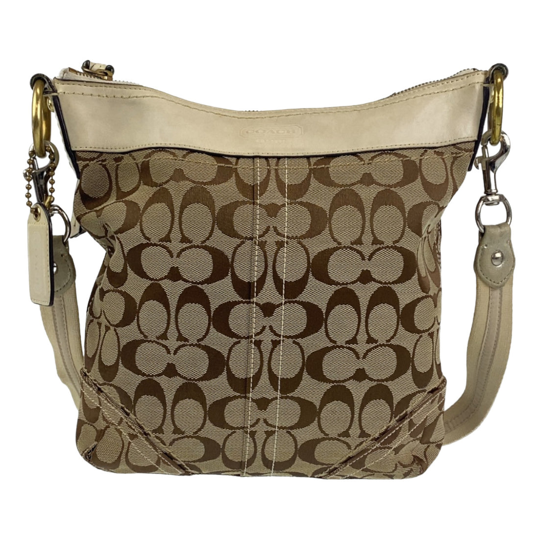 Coach Signature Canvas Leather Shoulder Bag