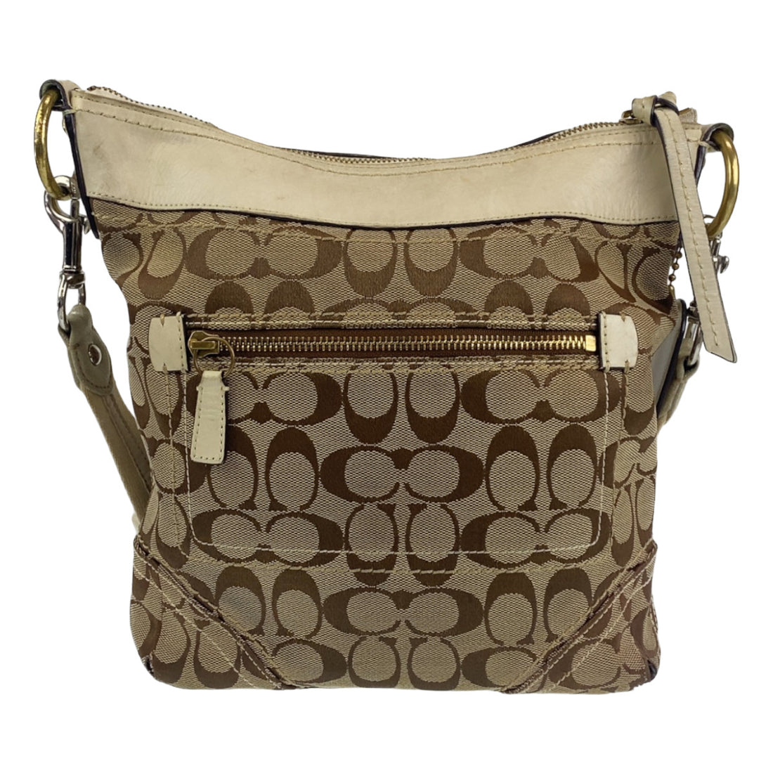 Coach Signature Canvas Leather Shoulder Bag