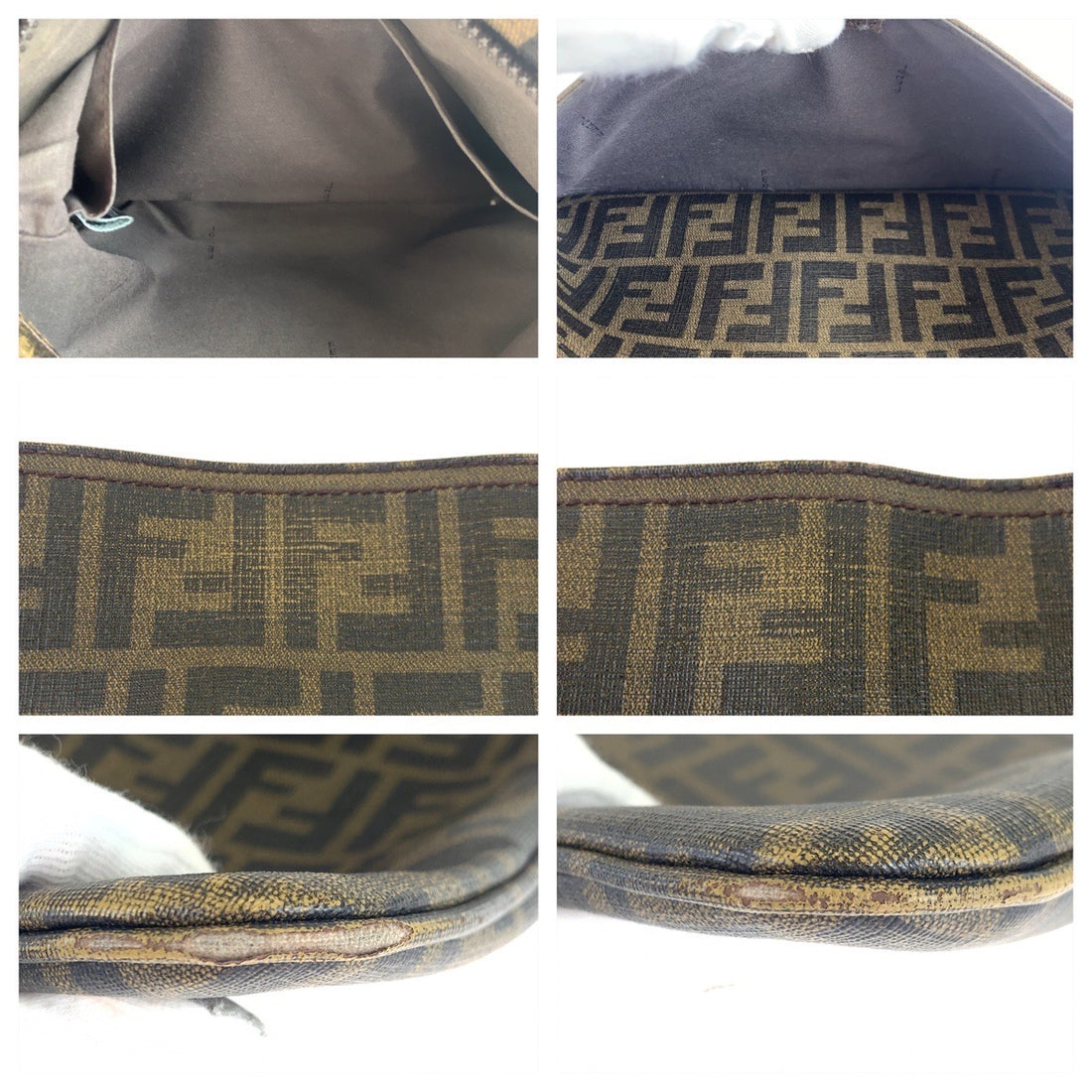 Fendi Zucca Pattern PVC Shoulder Bag in Very Good Condition