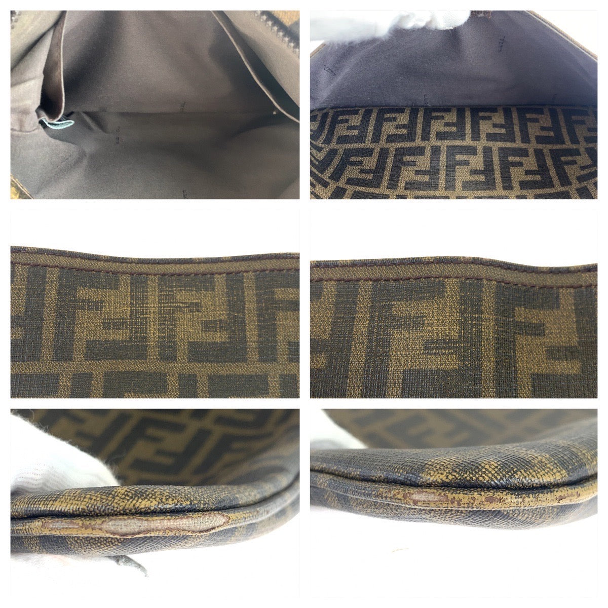 Fendi Zucca Pattern PVC Shoulder Bag