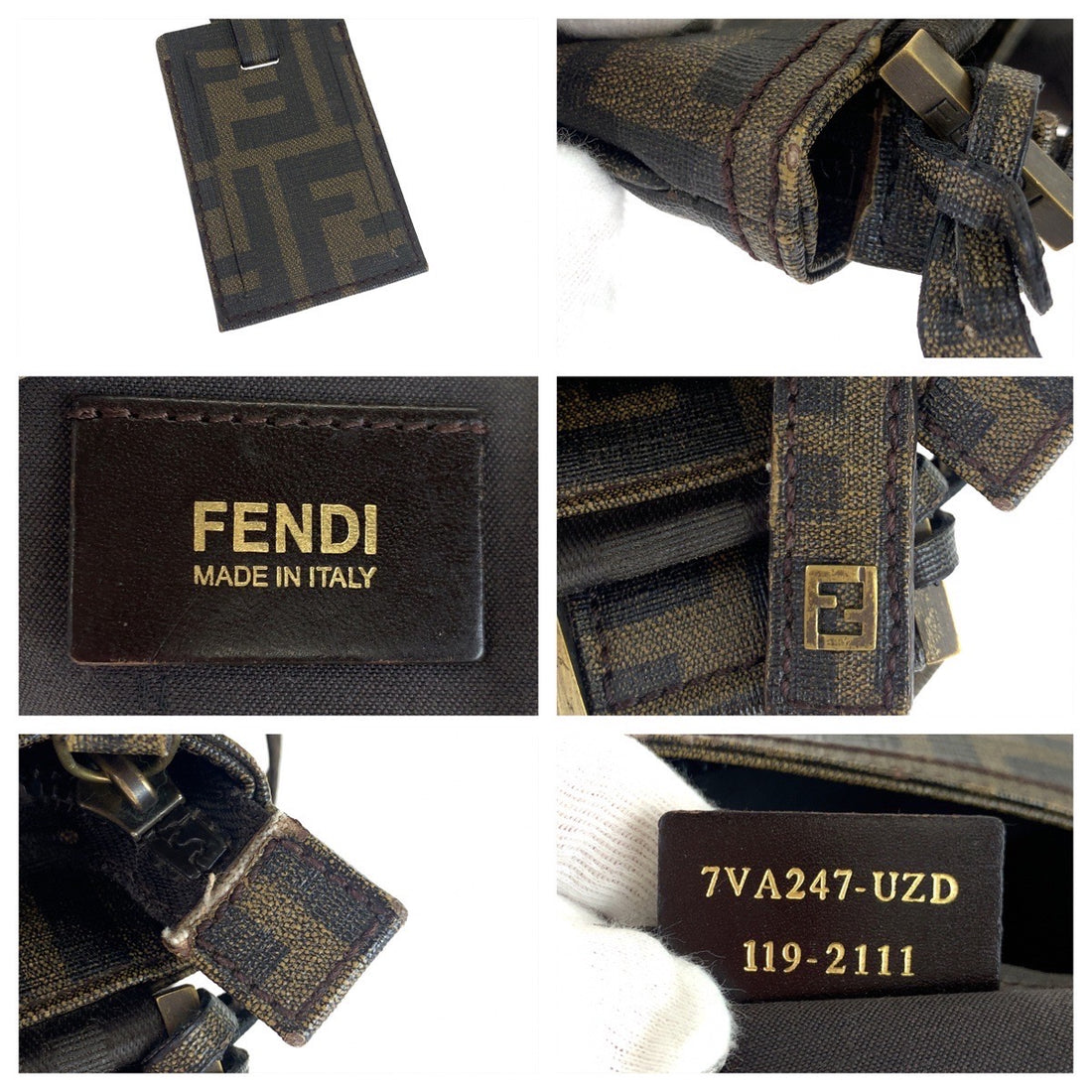 Fendi Zucca Pattern PVC Shoulder Bag in Very Good Condition