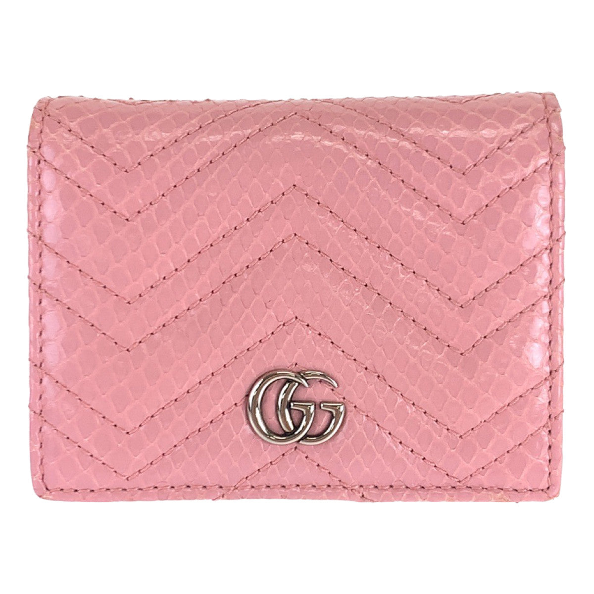 Gucci GG Marmont Python Compact Wallet 466492 in Great Condition