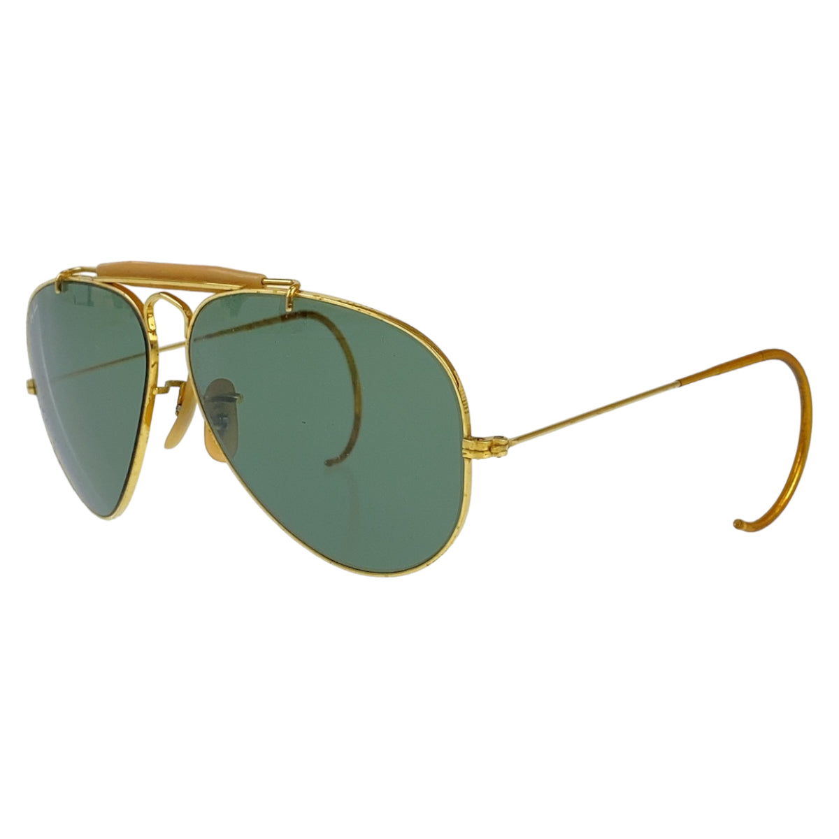 Ray-Ban Vintage B&L Gold Green Metal Sunglasses