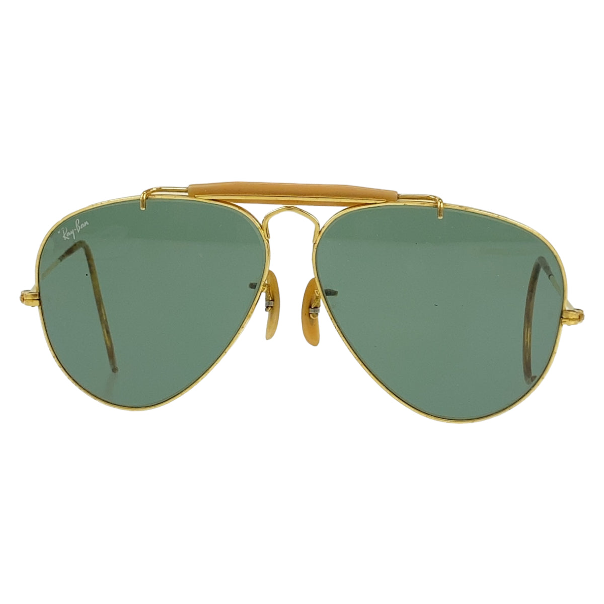 Ray-Ban Vintage B&L Gold Green Metal Sunglasses