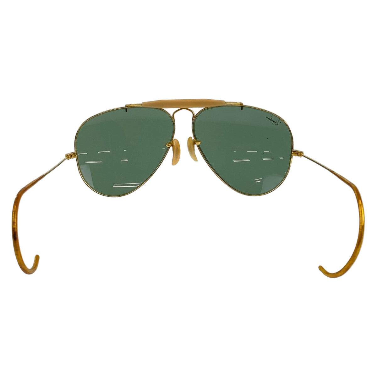 Ray-Ban Vintage B&L Gold Green Metal Sunglasses