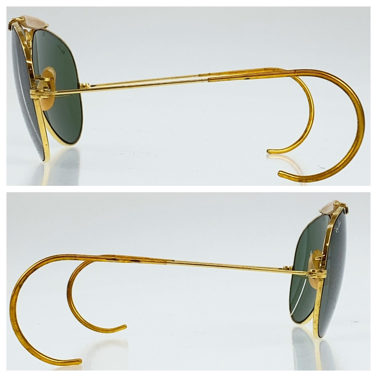 Ray-Ban Vintage B&L Gold Green Metal Sunglasses