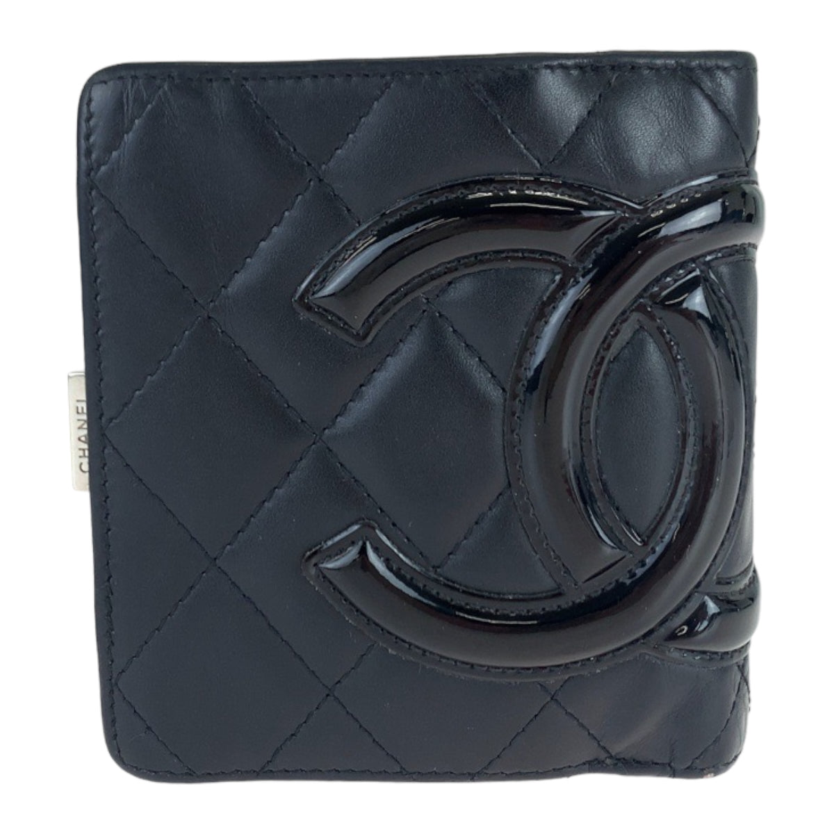 Chanel Cambon Line Lambskin Compact Wallet 403620 in Very Good Condition