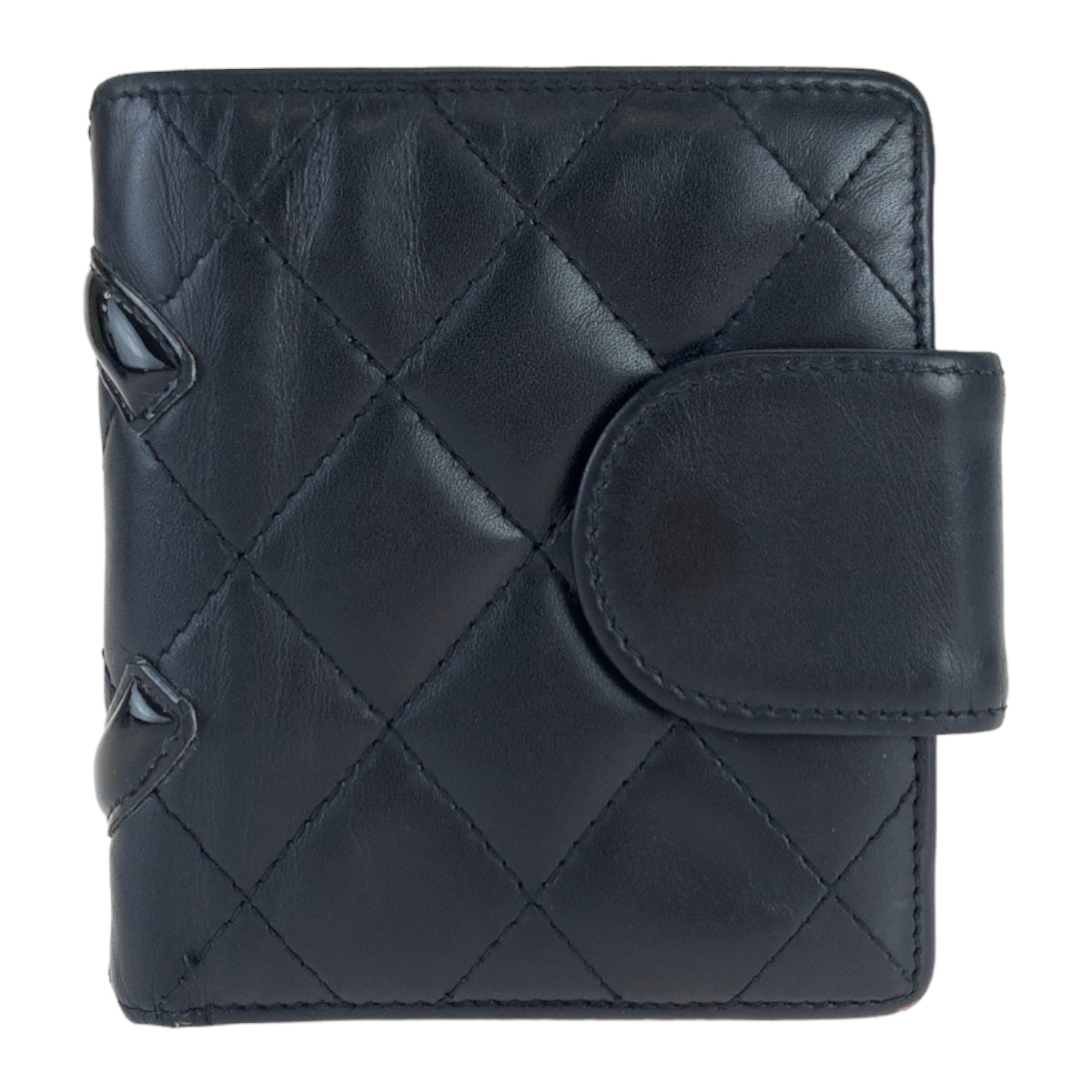 Chanel Cambon Line Lambskin Compact Wallet 403620 in Very Good Condition