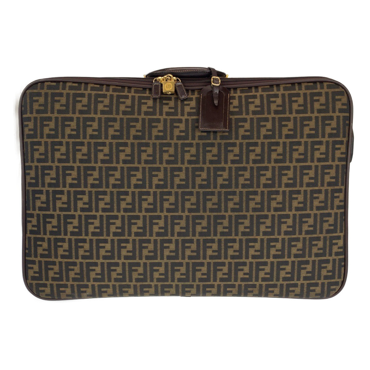 Fendi Zucca Canvas Leather Suitcase