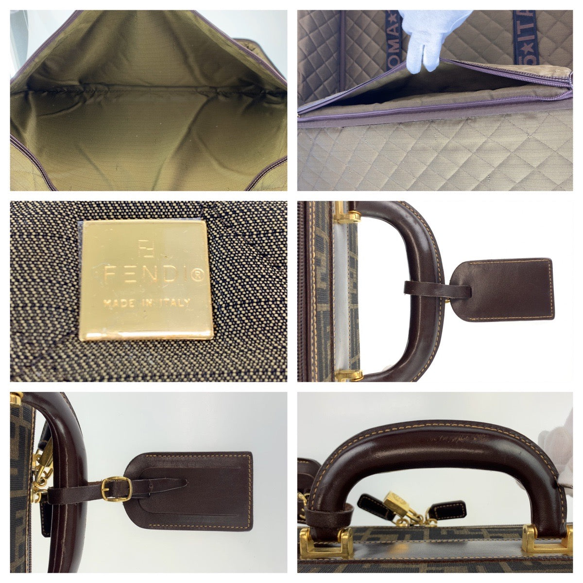 Fendi Zucca Canvas Leather Suitcase