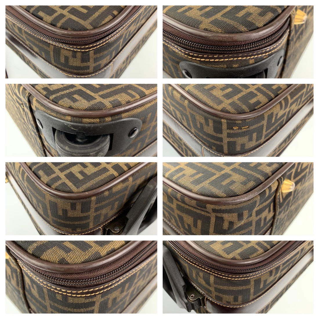 Fendi Zucca Canvas Leather Suitcase in Very Good Condition