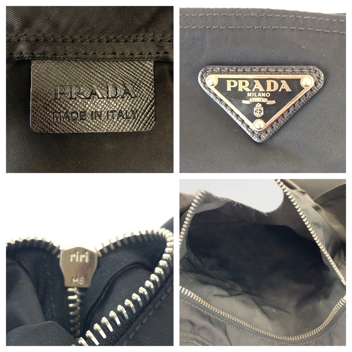 Prada Nylon Triangle Logo Plate Tote Bag BN1068 in Very Good Condition