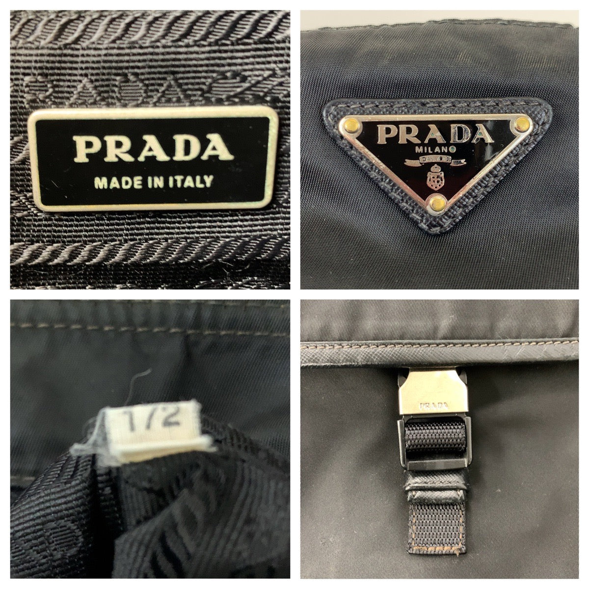 Prada Nylon Triangle Logo Plate Shoulder Bag