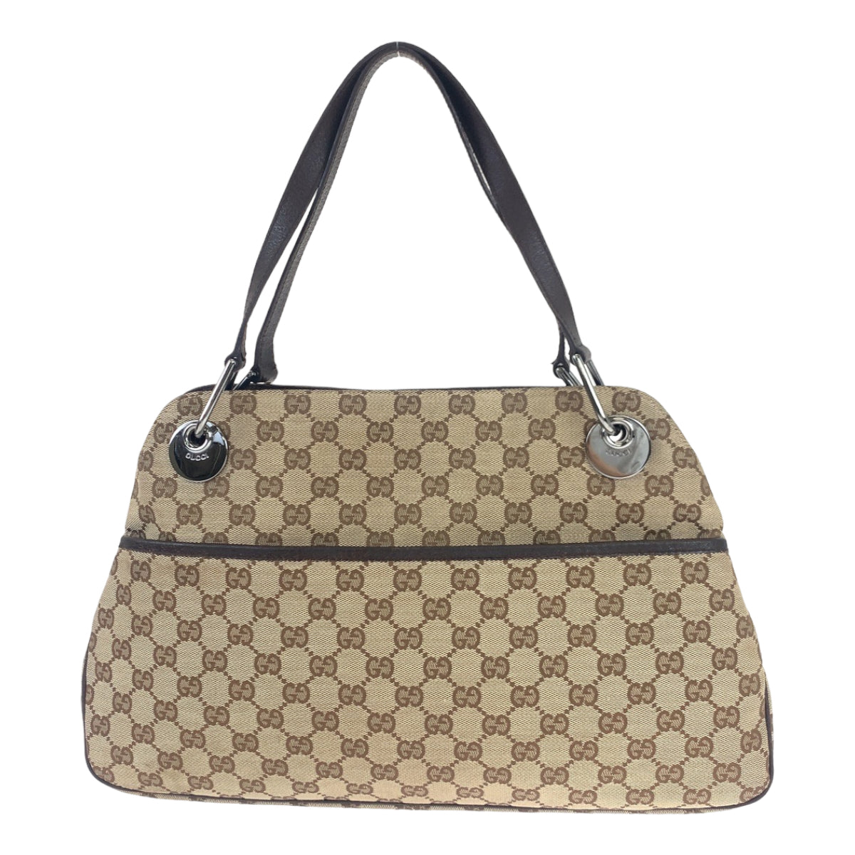 Gucci GG Canvas Brown Tote Bag 121023 in Very Good Condition