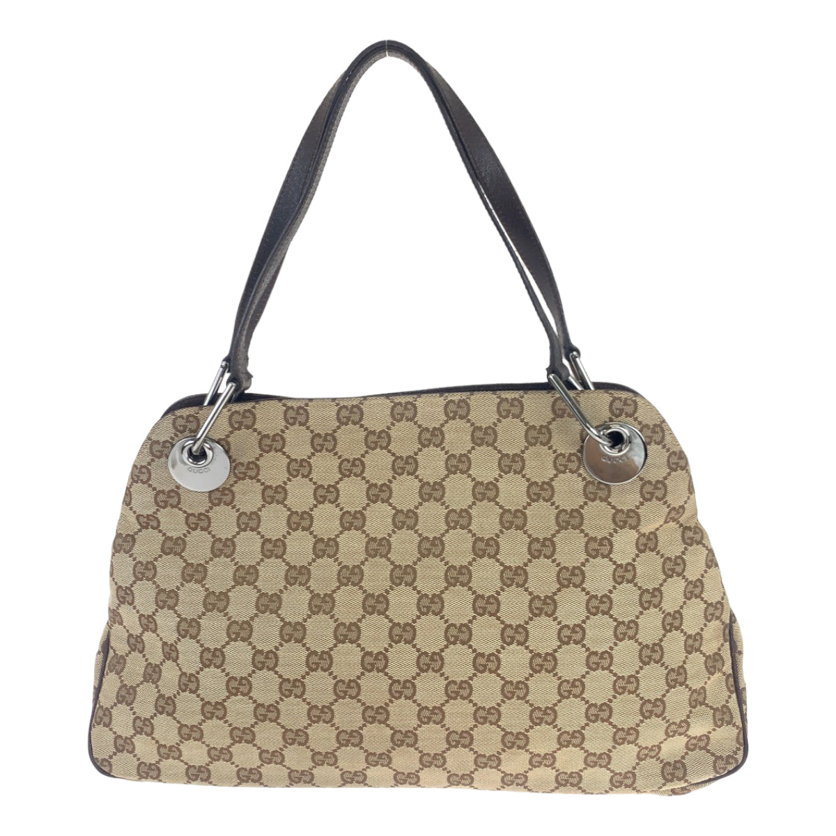 Gucci GG Canvas Brown Tote Bag 121023 in Very Good Condition