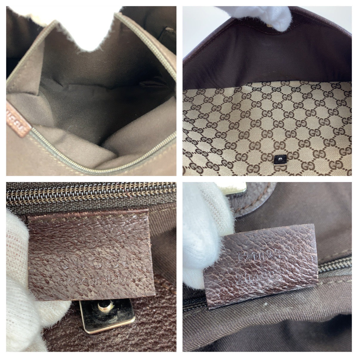 Gucci GG Canvas Brown Tote Bag 121023 in Very Good Condition