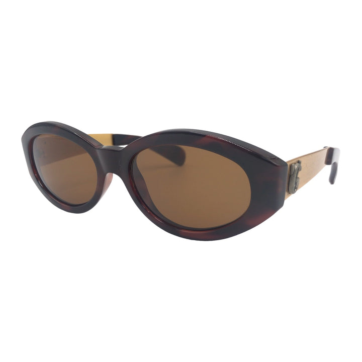 Versace Brown Gold Oval Sunglasses MOD 461/A in Very Good Condition