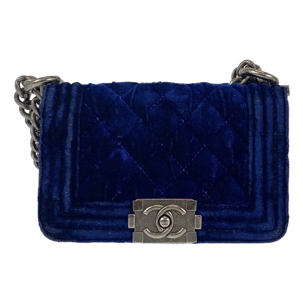 Chanel Mini Boy Matelasse Velour Leather Bag