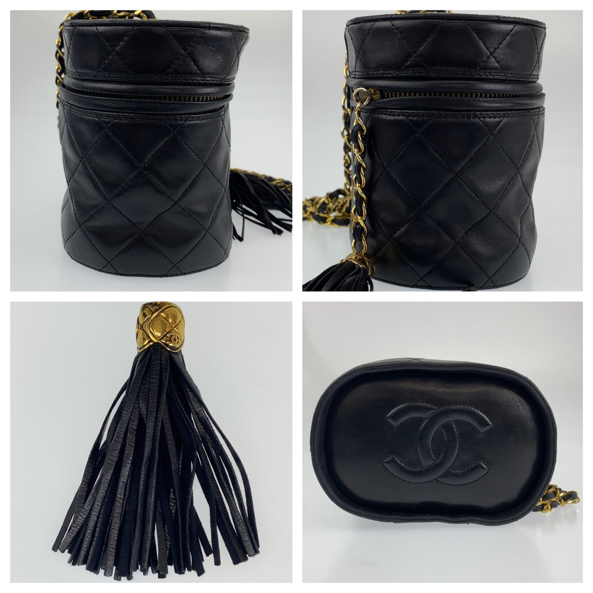 Chanel Vintage Lambskin Fringe Crossbody Bag in Very Good Condition