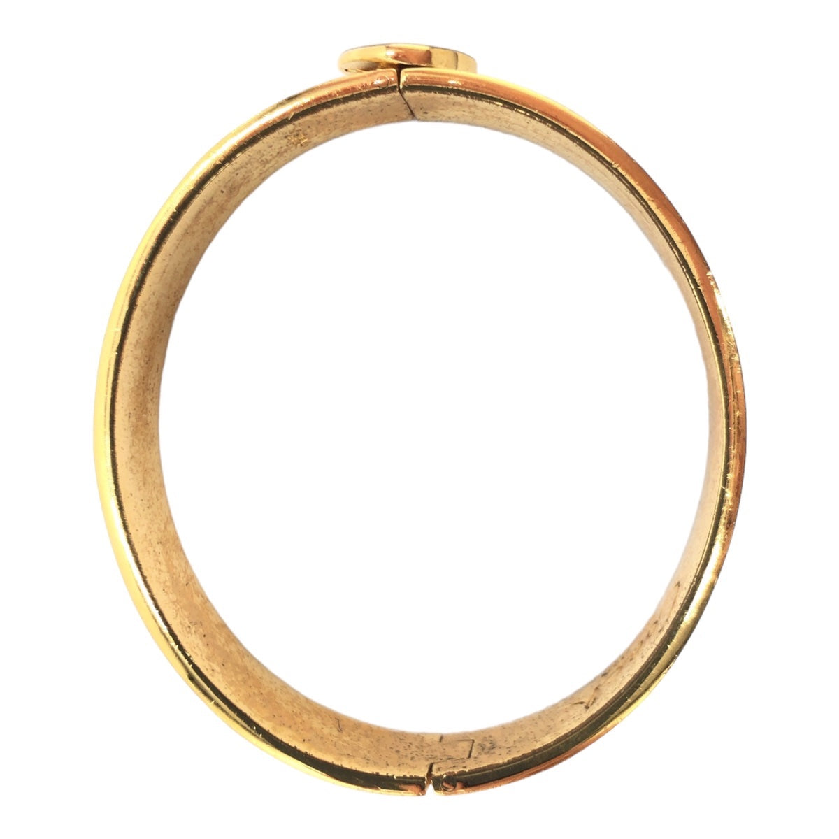 Coach Gold Metal Signature Bangle Bracelet in Very Good Condition