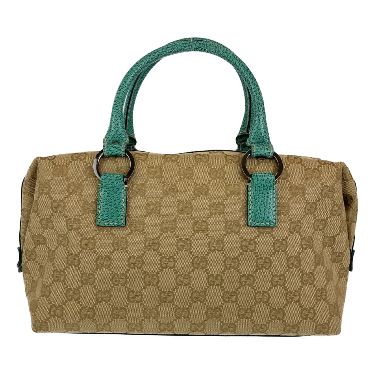 Gucci GG Canvas Leather Turquoise Handbag