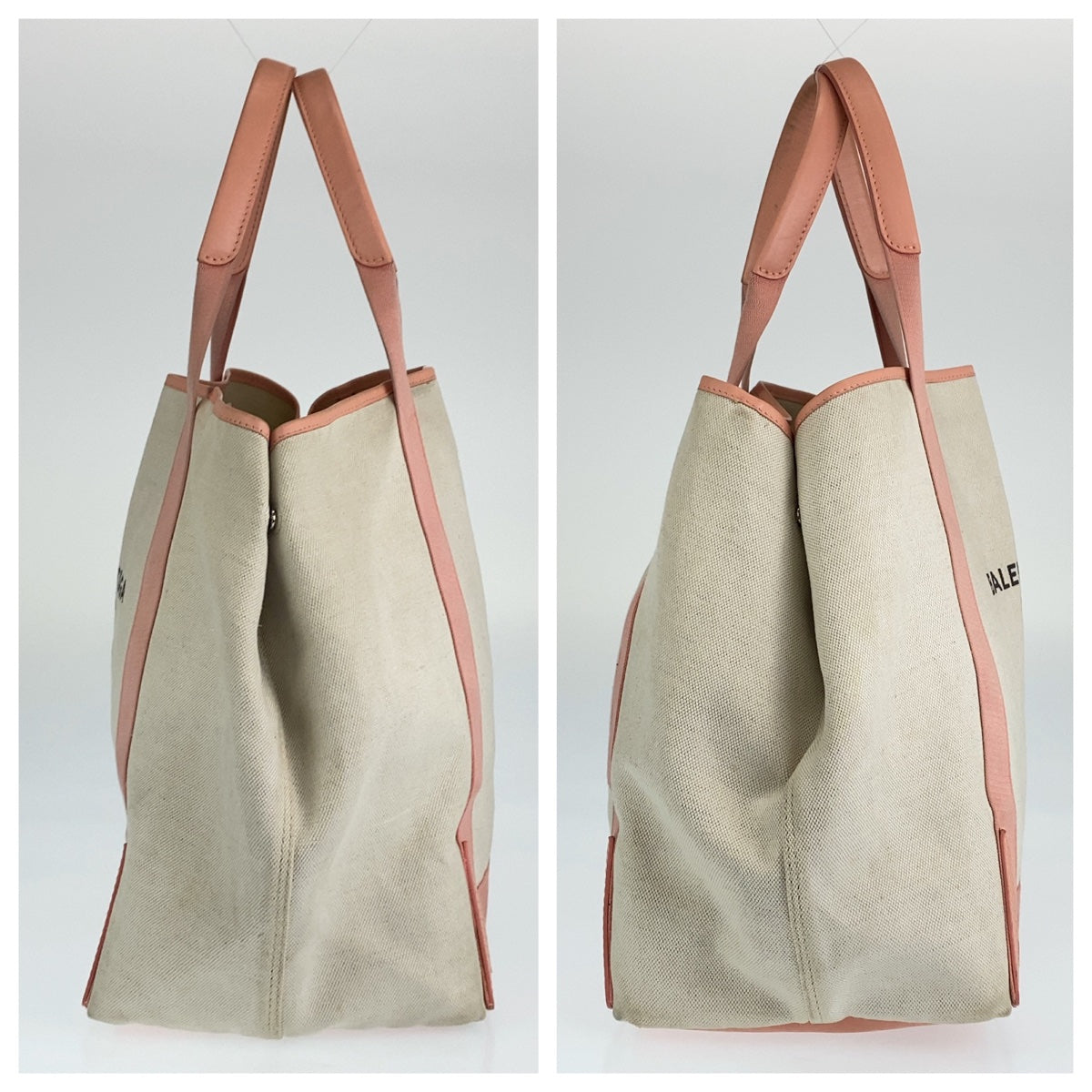 Balenciaga Canvas/Leather Navy Cabas Tote Bag