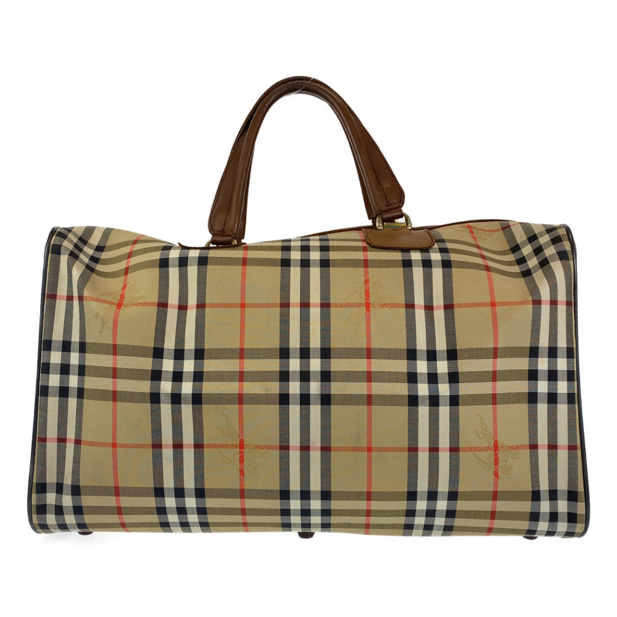 Burberry Vintage Check Canvas Leather Boston Bag