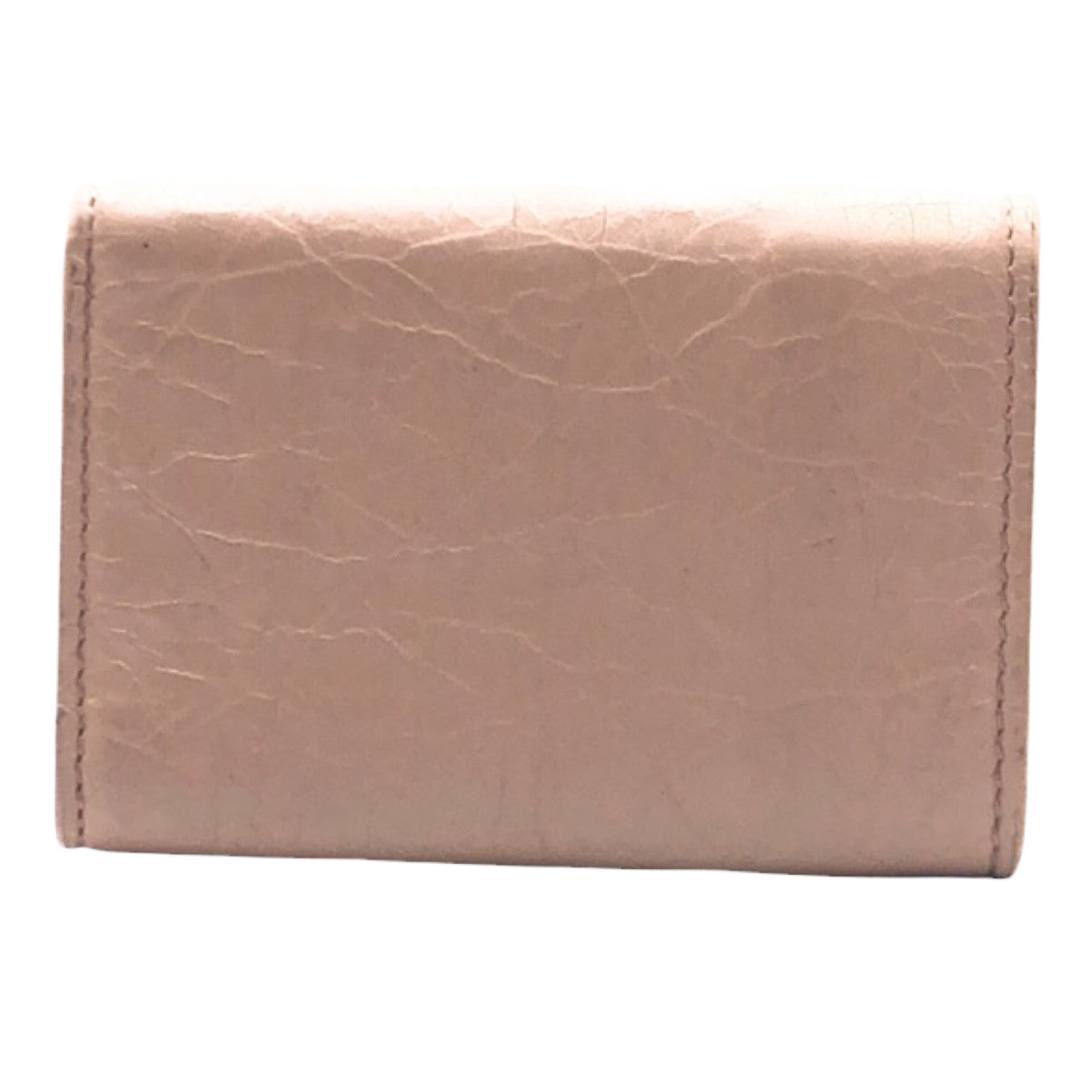 Balenciaga Classic Mini Wallet Pink Beige Lambskin in Very Good Condition