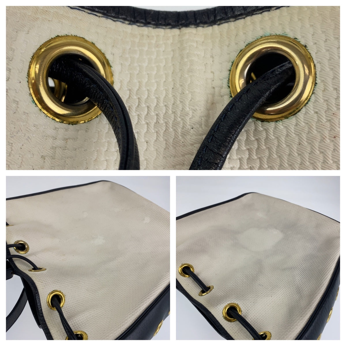 Yves Saint Laurent Vintage PVC/Leather Drawstring Crossbody Bag 404126 in Very Good Condition