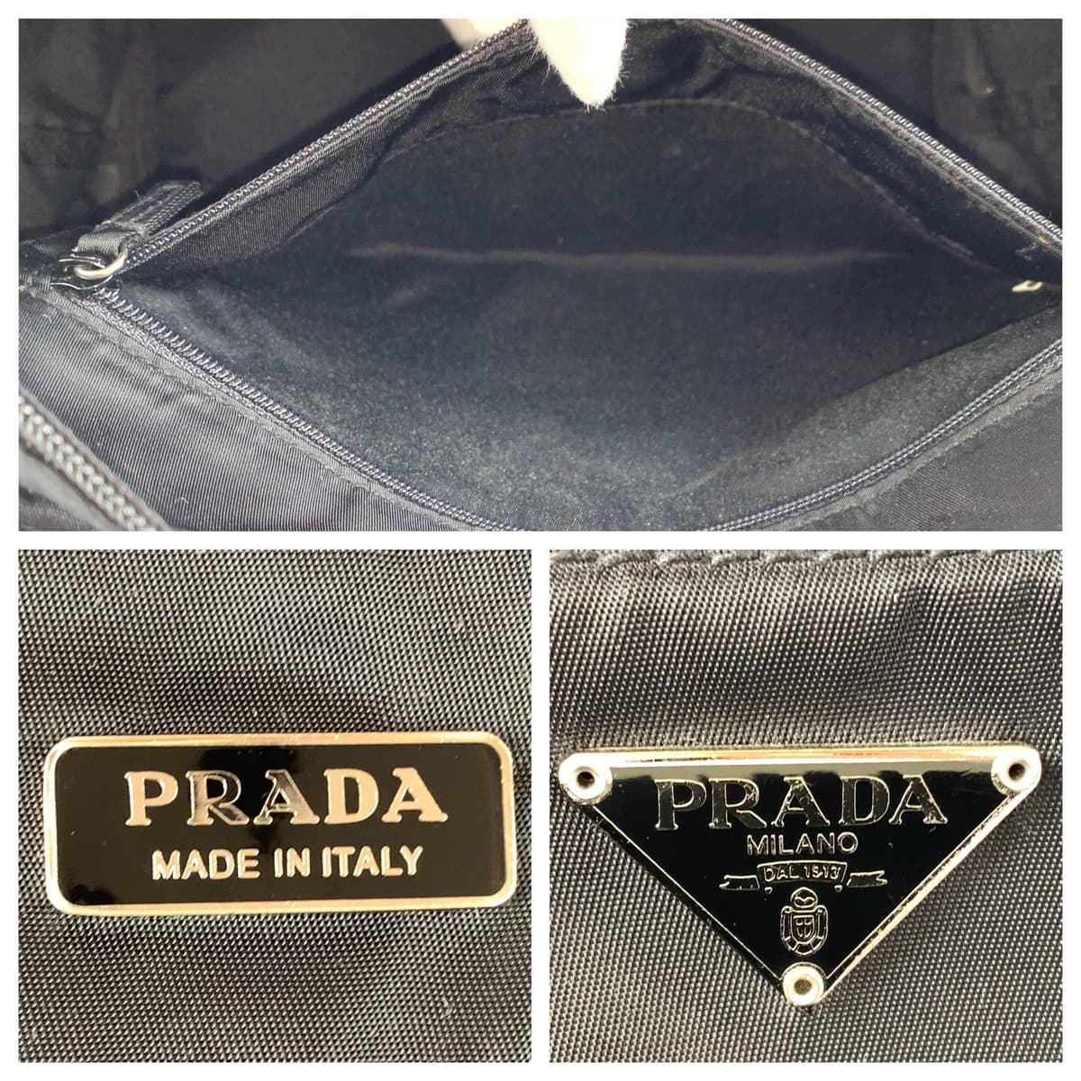 Prada Nylon Tessuto Triangle Logo Tote Bag BR0408 in Great Condition