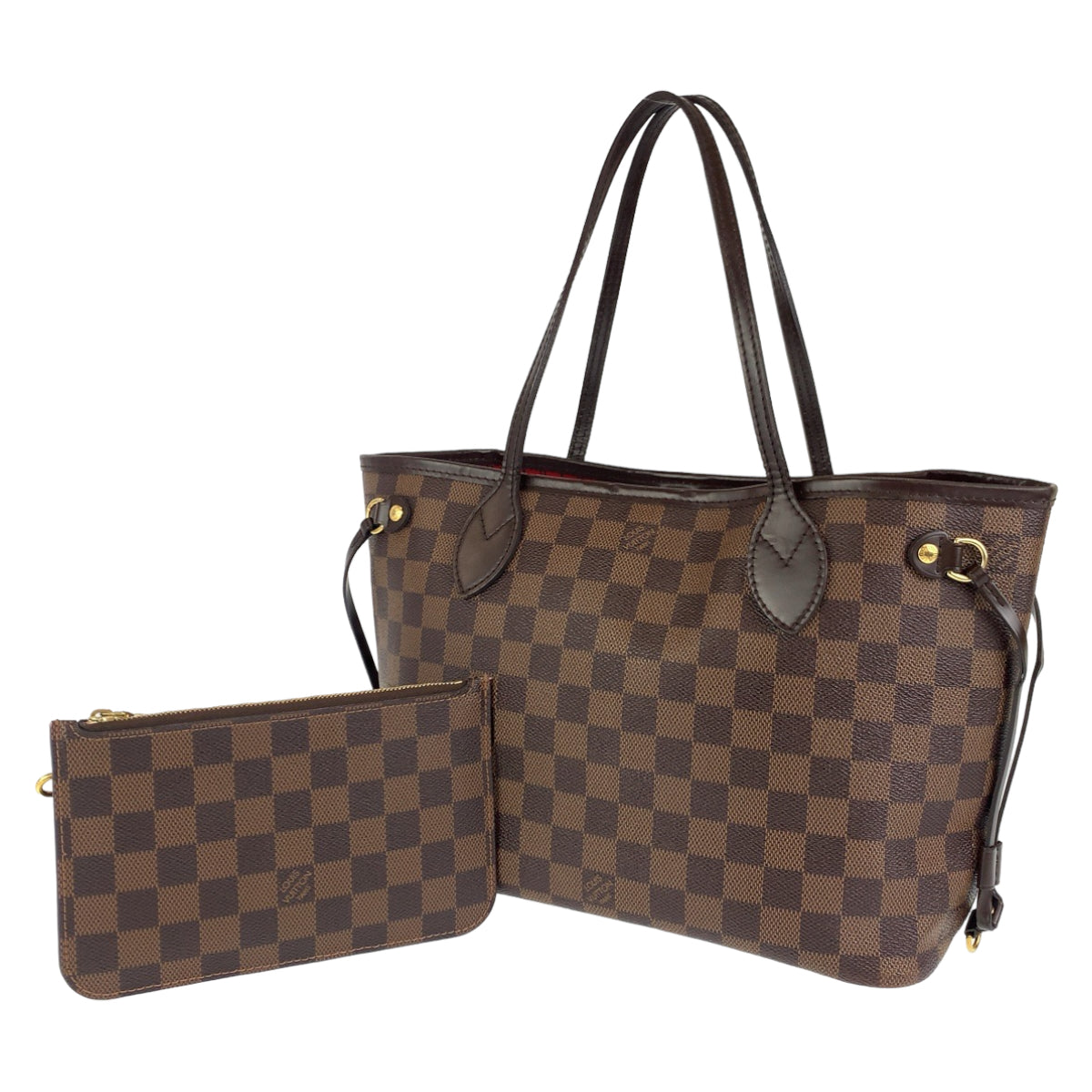 Louis Vuitton Damier Neverfull PM Tote Bag with Pouch N41359 in Very Good Condition