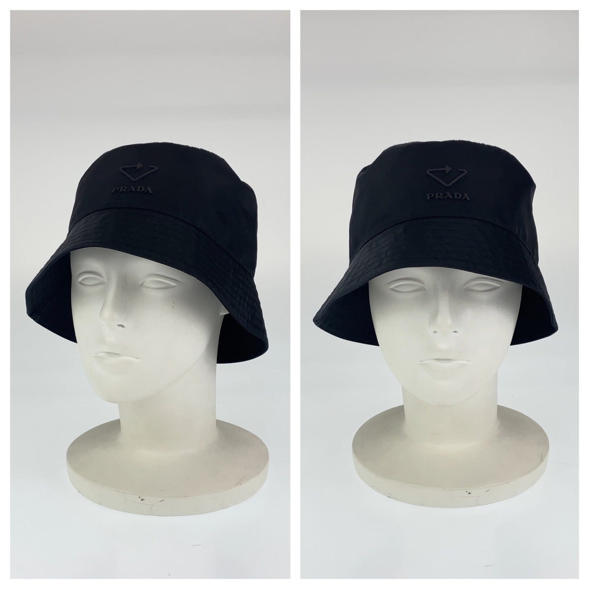 Prada Nylon Bucket Hat Black Unisex Size S in Excellent Condition