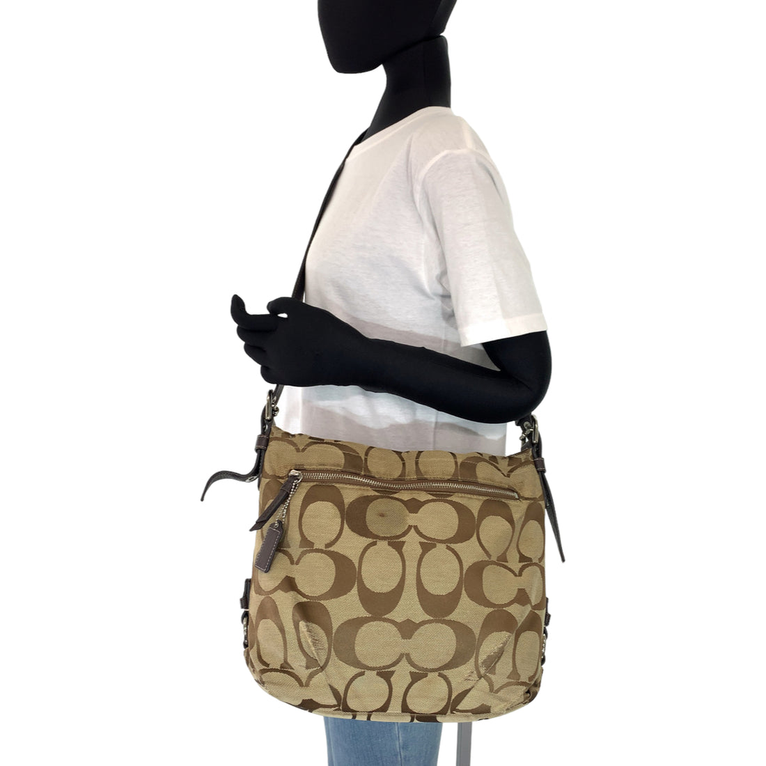 Coach Signature Brown Canvas Shoulder Bag F15067