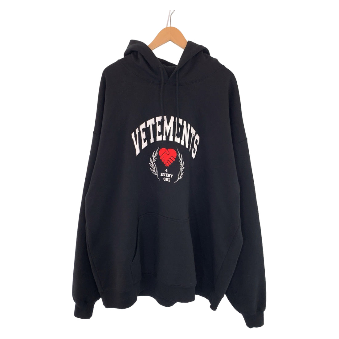 VETEMENTS Solidarity Embroidered Hoodie Black L in Great Condition