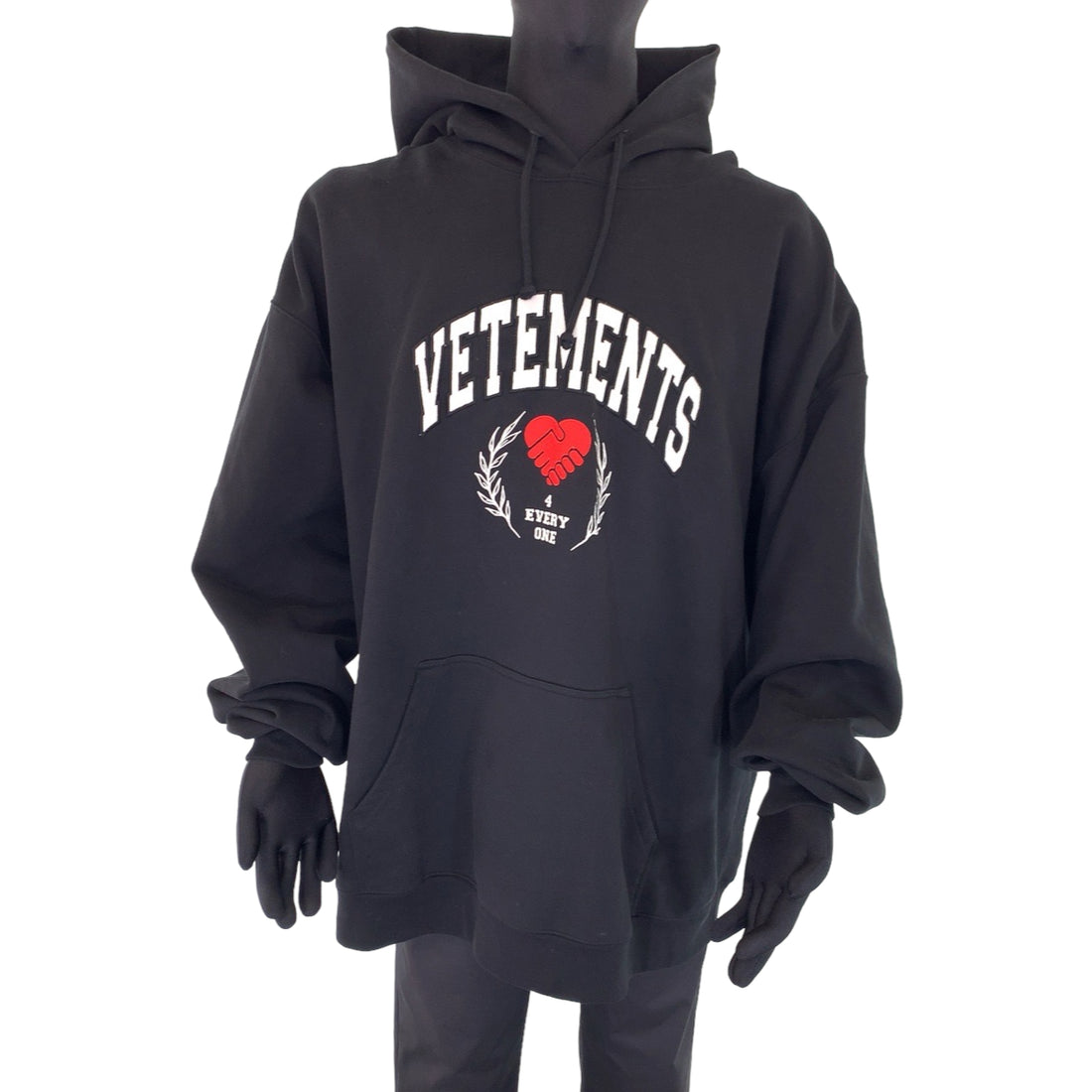 VETEMENTS Solidarity Embroidered Hoodie Black L in Great Condition