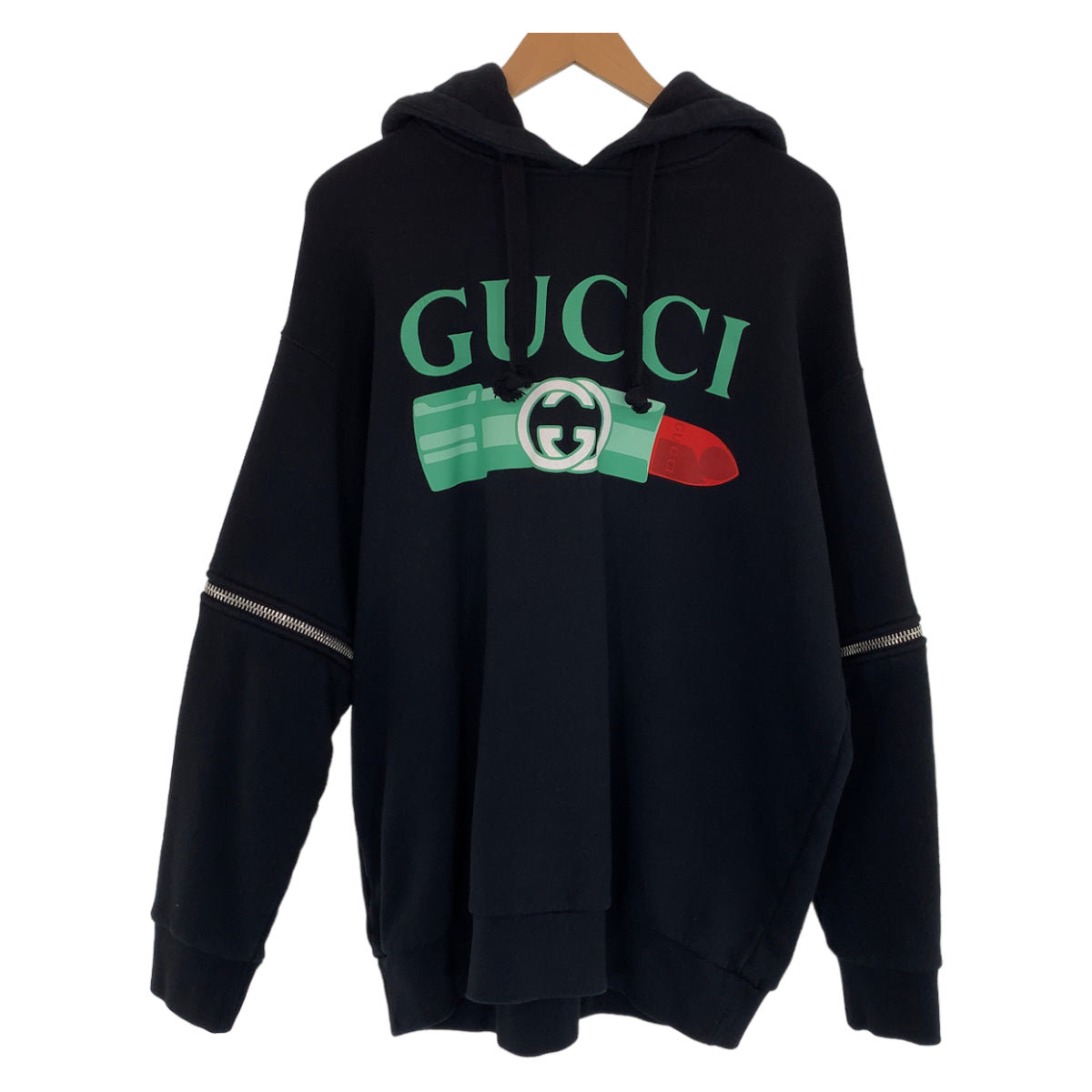 Gucci Lipstick Print Logo Cotton Sweatshirt M 743404XJFIX in Great Condition