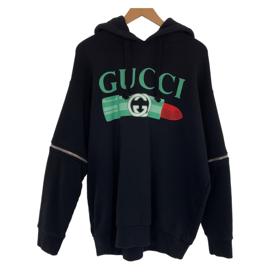 Gucci Lipstick Print Logo Cotton Sweatshirt M in Great Condition