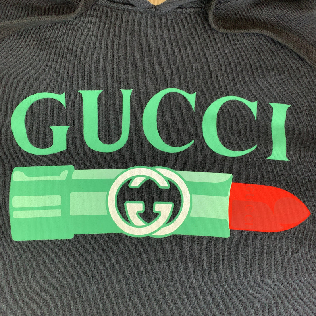 Gucci Lipstick Print Logo Cotton Sweatshirt M in Great Condition