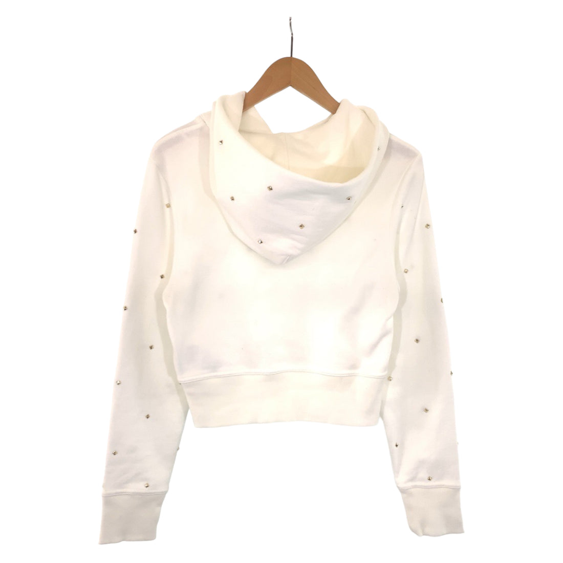 Valentino Rockstuds Cotton Hoodie S White in Great Condition