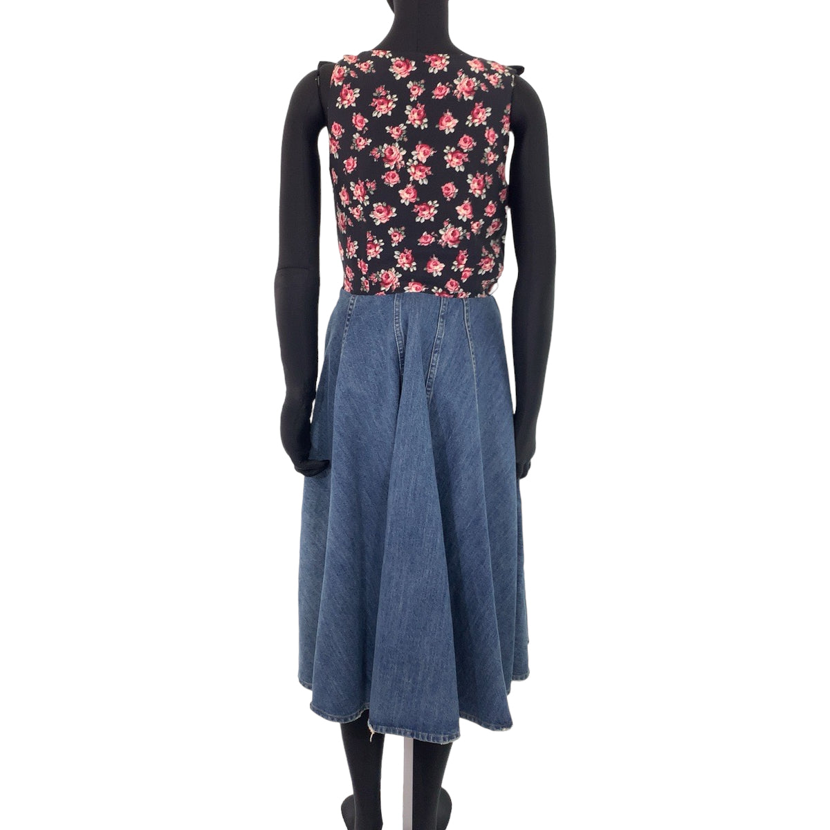 Miu Miu Floral Cotton Denim Dress Size 36 in Great Condition