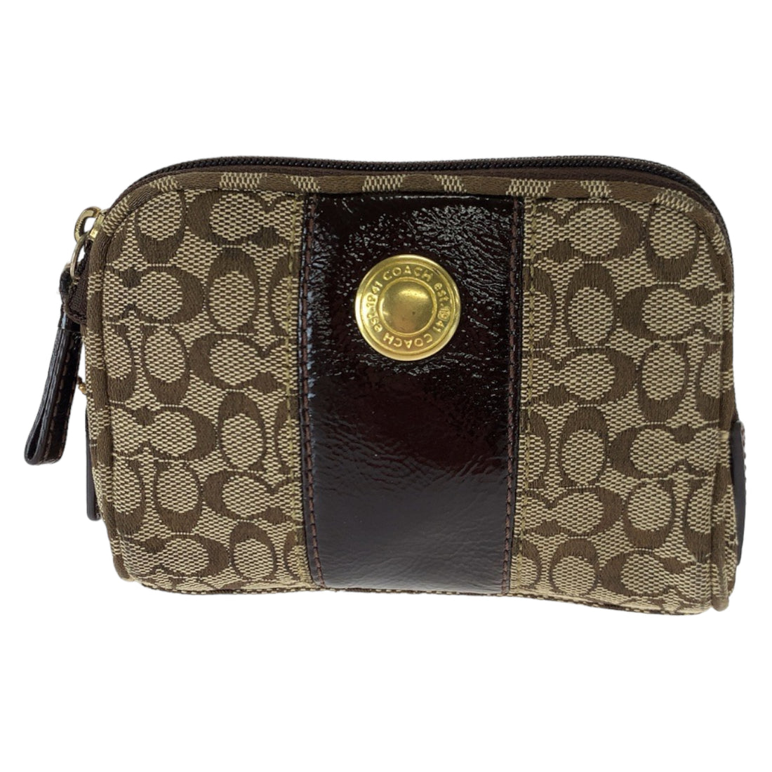 Coach Mini Signature Canvas Enamel Pouch