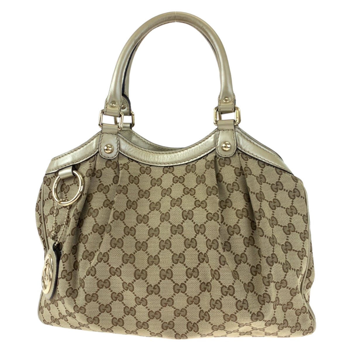 Gucci Sukey GG Canvas Leather Tote Bag