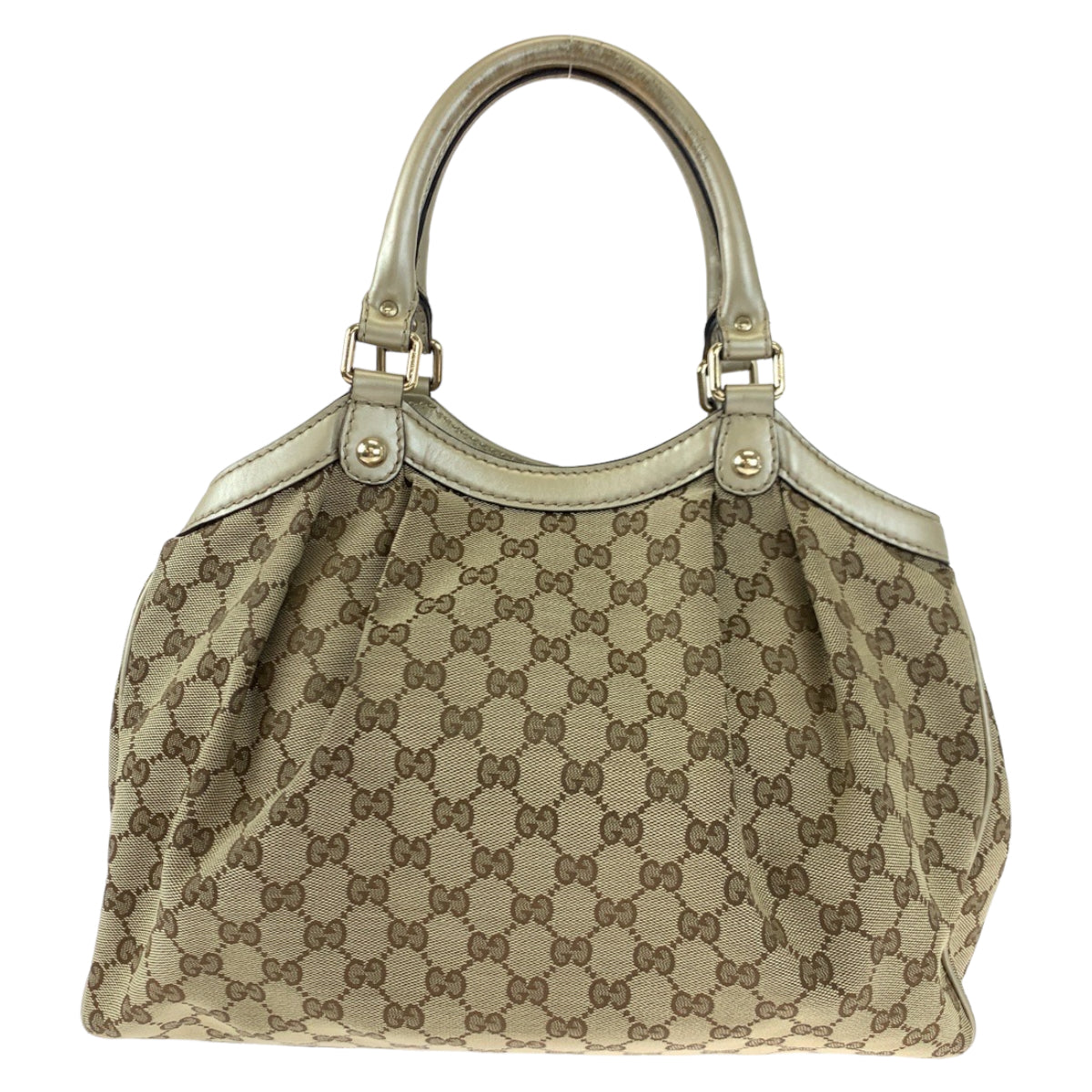 Gucci Sukey GG Canvas Leather Tote Bag