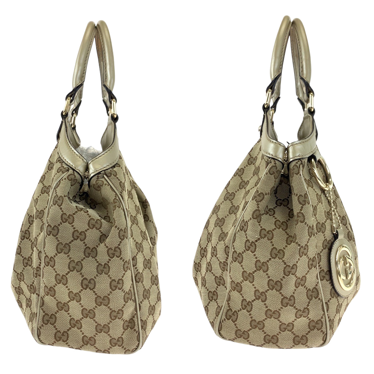 Gucci Sukey GG Canvas Leather Tote Bag