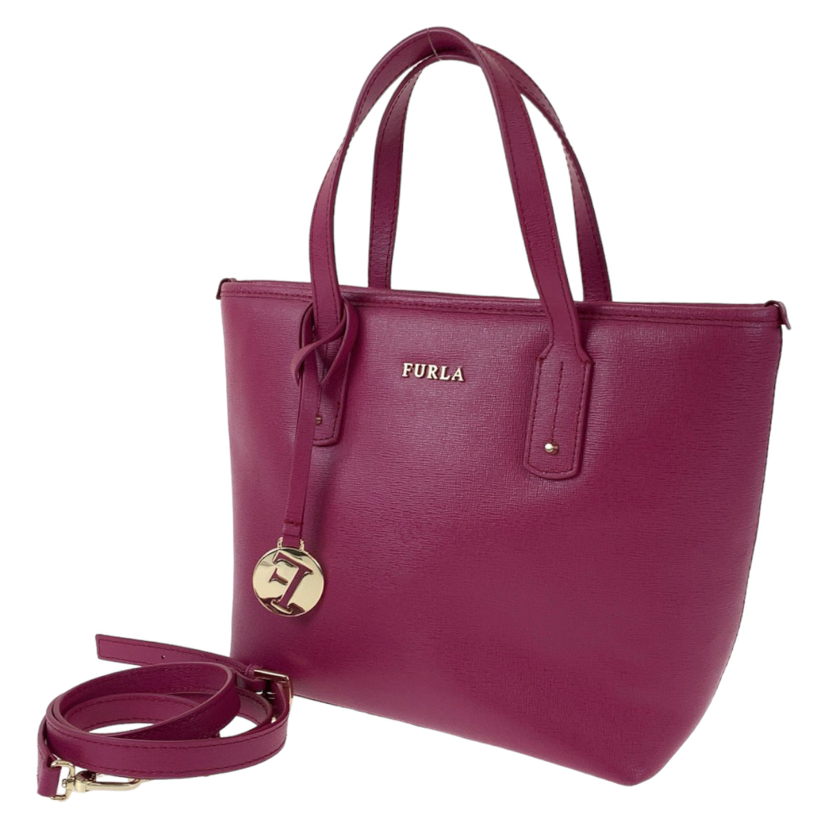 Furla Leather Handbag 2-Way Shoulder Bag in Great Condition