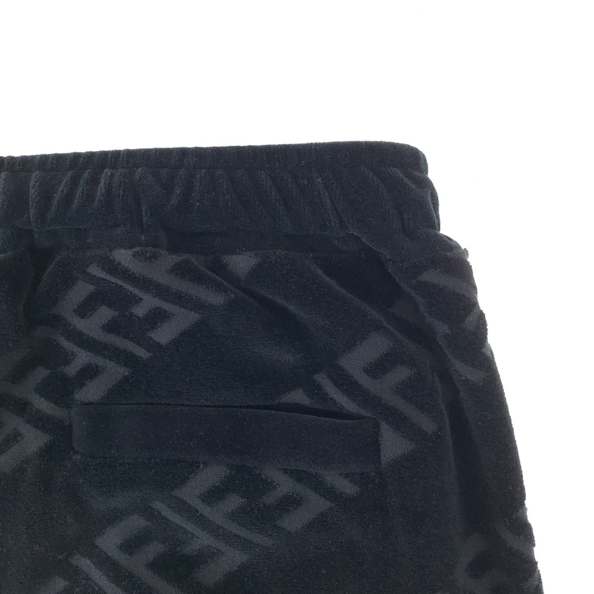 Fendi Zucca Velour Sweatpants Cotton Size 46 Black in Great Condition